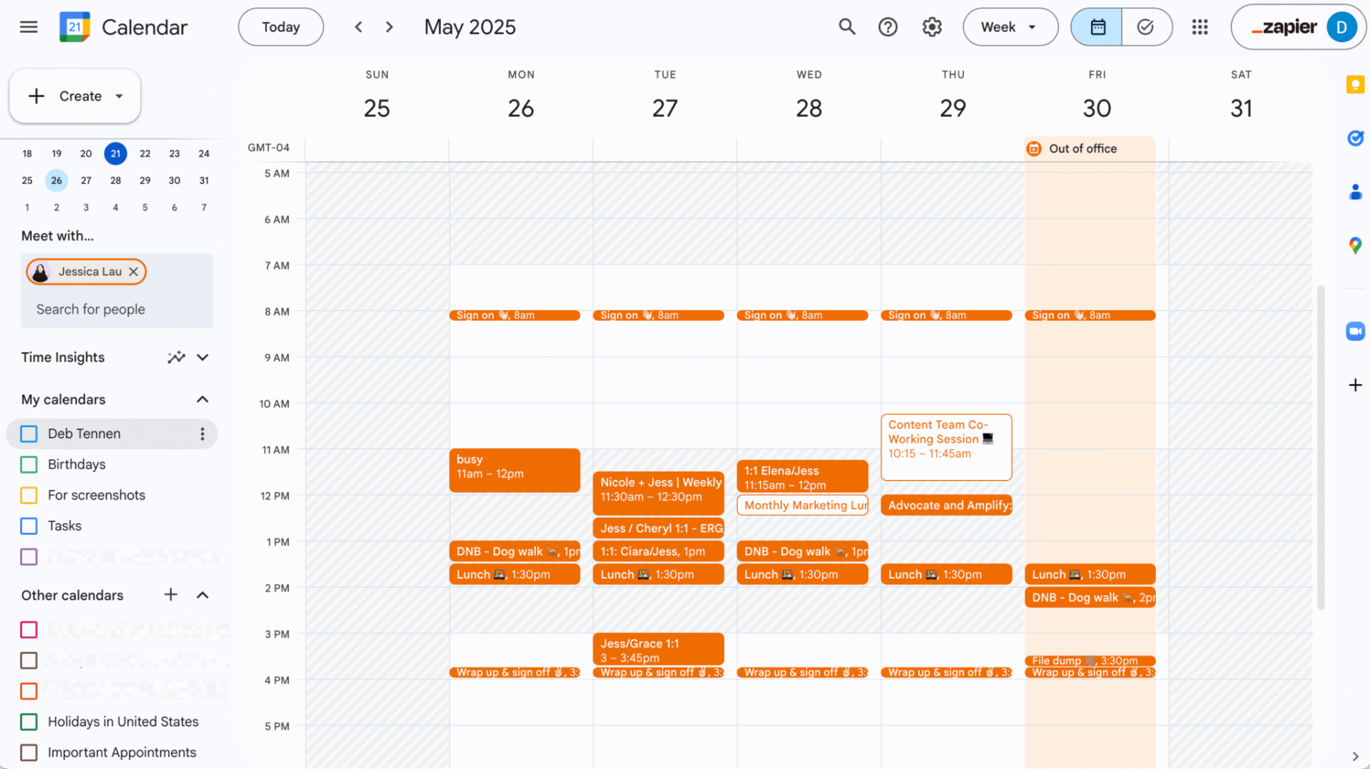 Packed client calendar