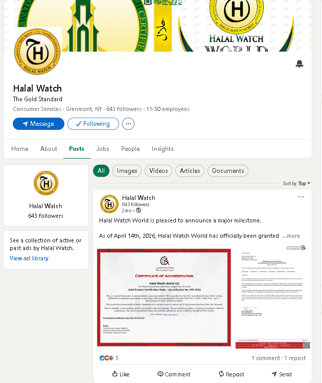 Halal Watch — The Gold Standard · Consumer Services